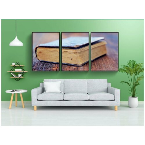 фото Модульный постер "книга, старая книга, подержанный" 180x90 см. из 3х частей в тубусе, без рамки lotsprints