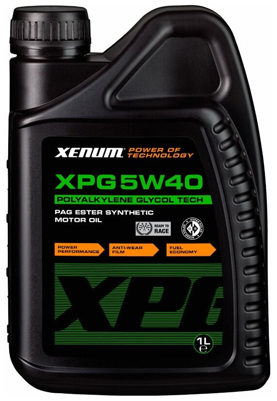 Масло моторное Xenum XPG 5W-40 полиалкиленгликолевое с добавлением эстеров (1л) XNM-XPG-5W40-1L