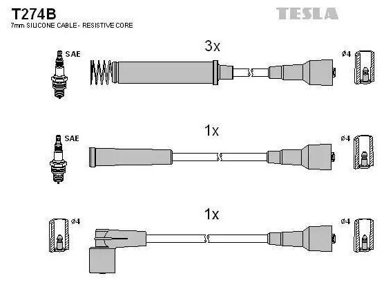 TESLA T274B Провода зажигания