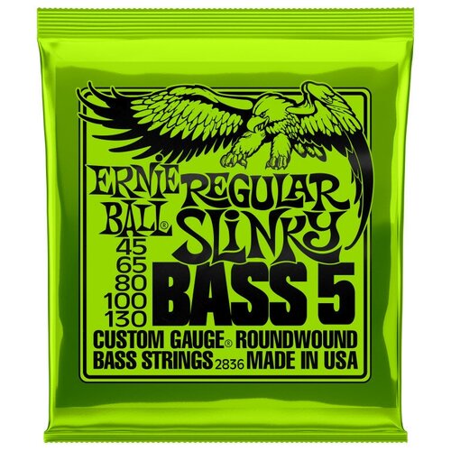 ernie ball 2821 серия slinky round wound bass струны для 5 ти струнной бас гитары Ernie Ball 2836 - струны для 5-струнной бас-гитары