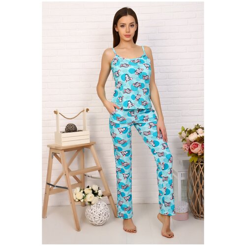 фото Бирюзовый костюм для дома натали (9998, зеленый, размер: 44)
