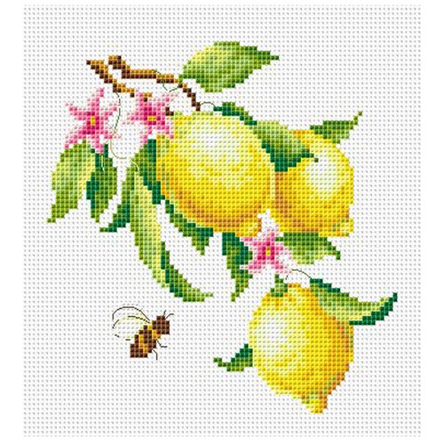 фото Набор для вышивки крестом многоцветница "ветка лимона"