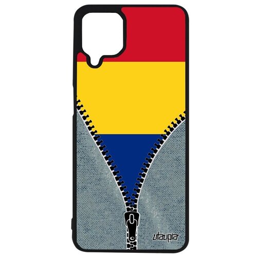 фото Ударопрочный чехол для смартфона // galaxy a12 // "флаг румынии на молнии" туризм стиль, utaupia, серый