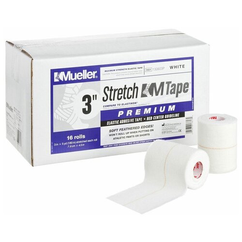 фото Кинезио тейп mueller stretch mtape premium - 3 x 5, 16 шт., белый