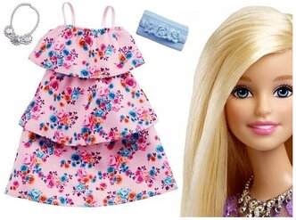 Одежда для куклы Barbie розовое цветочное платье