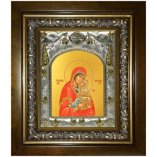 Икона Анна праведная, 14х18 см, в окладе и киоте икона святая анна размер иконы 10х13