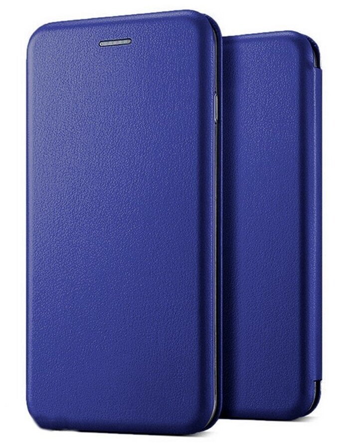 Чехол книжка синий для Honor 10X lite / Huawei P Smart 2021 с магнитным замком , подставкой и отделением для карт