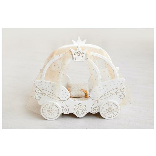Игрушка детская кровать из коллекции «Shining Crown» цвет белоснежный шёлк