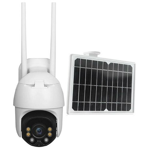 уличная поворотная беспроводная 4g 2mp ip камера linksolar mod k66 4g dual n49235po с солнечной панелью 8вт и аккумулятором с записью на sd карту Уличная поворотная 4G IP-камера с солнечной батареей LinkSolar 09 4GS (V83499APQ) - GSM видеокамера с солнечной батареей,