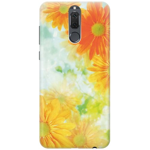 фото Gosso ультратонкий силиконовый чехол-накладка для huawei nova 2i с принтом "оранжевые цветы"