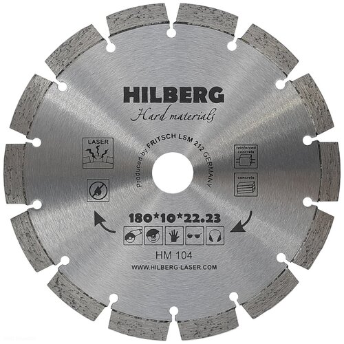 Диск алмазный отрезной 180*22,23 Hilberg Hard Materials Лазер HM104 диск алмазный hilberg 400 25 4 hard materials лазер hm109