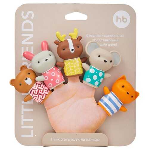 Набор развивающих игрушек на пальцы Happy Baby Little Friends, пальчиковый театр