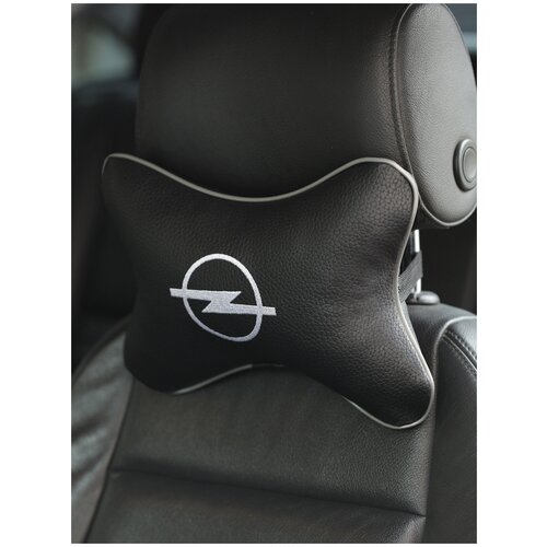 фото Автомобильная подушка для шеи opel на подголовник автомобильного кресла в машину / подушка косточка под шею в авто с логотипом / подарок автомобилисту автолюбителю / автоподушка