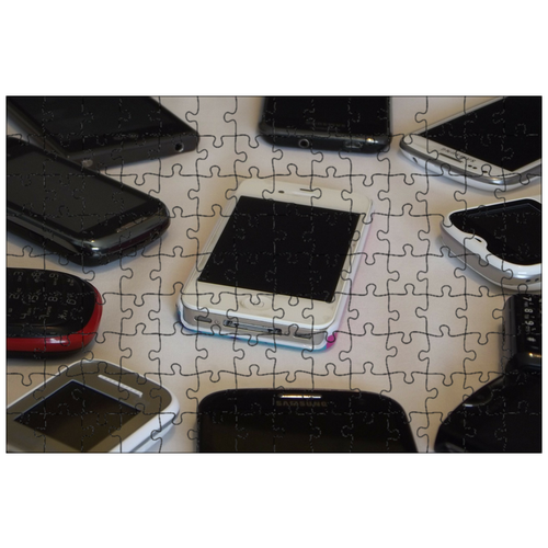 фото Магнитный пазл 27x18см."iphone, смартфон, сенсорный экран" на холодильник lotsprints