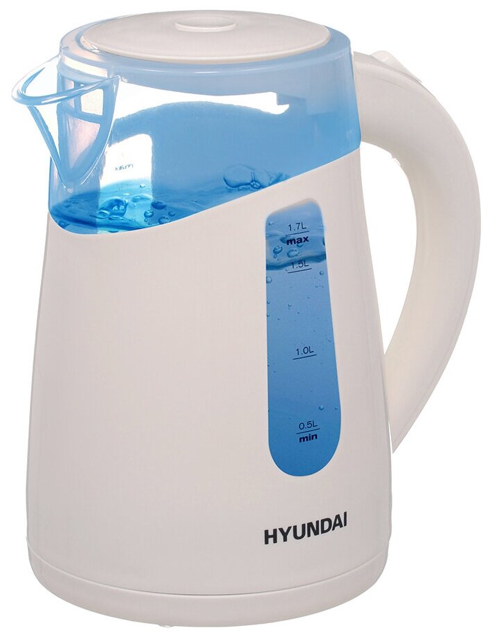 Чайник электрический Hyundai HYK-P2030, 1,7 л, пластик кремовый