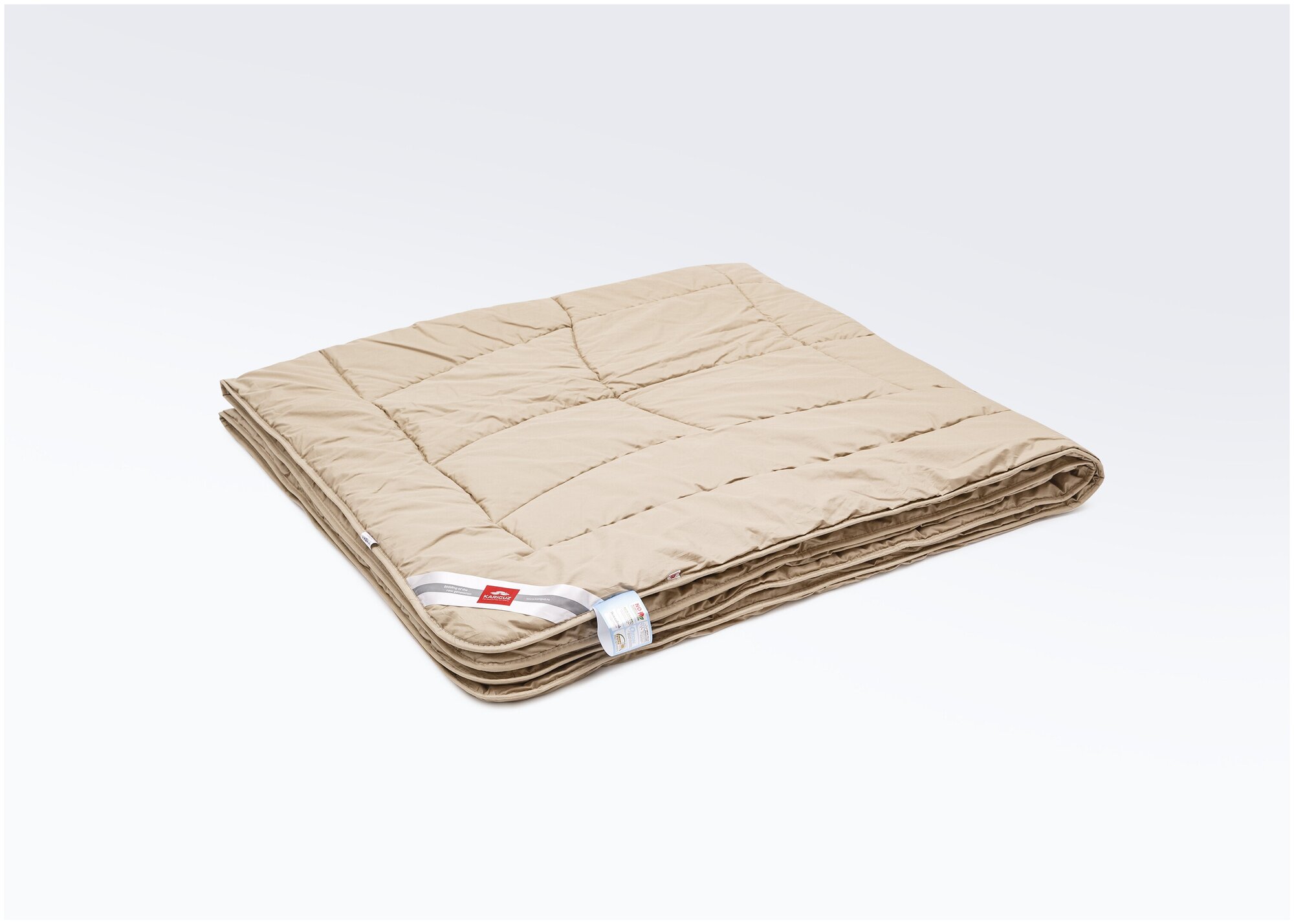 Тёплое одеяло Kariguz Pure Camel, 200х220, шерстяное натуральное одеяло, всесезонное тёплое - фотография № 1