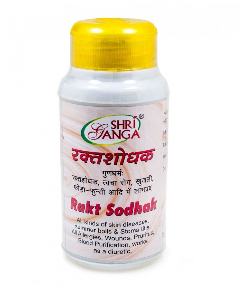 Ракта Шодхак Шри Ганга (Shri Ganga Rakt Sodhak) для улучшения обмена веществ и очищения печени, 200 таб.