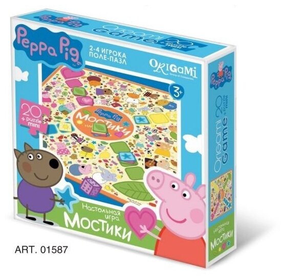 Настольная игра Origami Peppa Pig "Мостики" (поле-пазл+мини-пазл 20 элементов) 01587