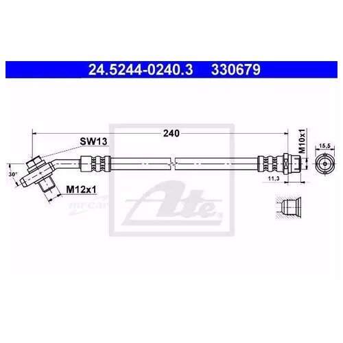 Ate1 ATE Шланг тормозной ATE 24524402403