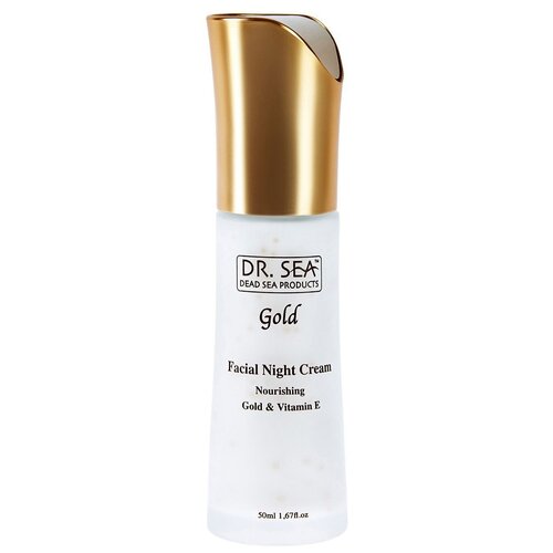 Крем Dr.Sea Gold ночной для лица с золотом и витамином Е восстанавливающий упругость и эластичность кожи, 50 мл