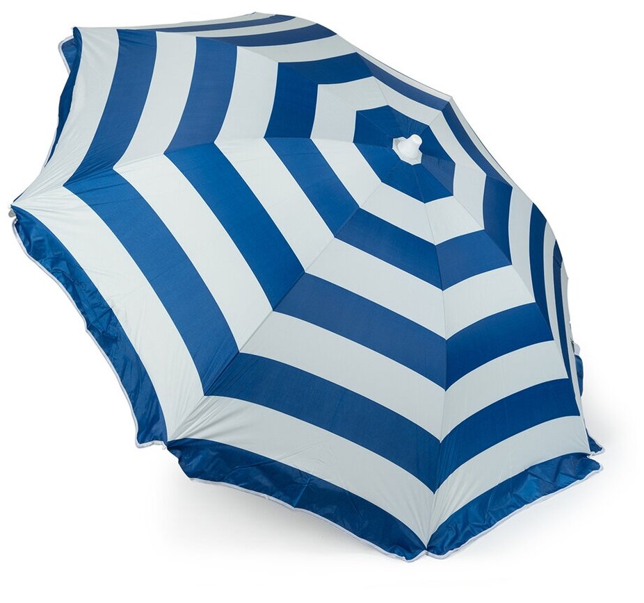 Зонт пляжный, круглый, полосатый, синий