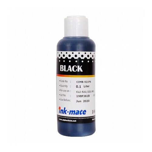 Чернила Ink-Mate CIM-521PB / CLI-521Bk черные (black) Dye 100 мл для Canon (4422510000) чернила для canon cli 521m 70мл magenta dye cim 521c ink mate