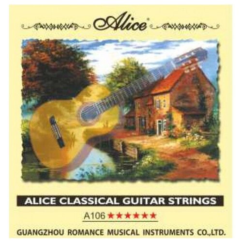 Струна №1 для классической гитары ALICE AC106-H-1 (0.0285), нейлон ac106 h 5 струна гитарная 5 нейлон медь alice