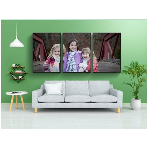 фото Набор модулных постеров для интерьера "сестры, мост, зима" 60x90 см. в тубусе, без рамки lotsprints