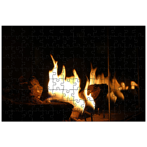 фото Магнитный пазл 27x18см."пожар, камин, печь" на холодильник lotsprints