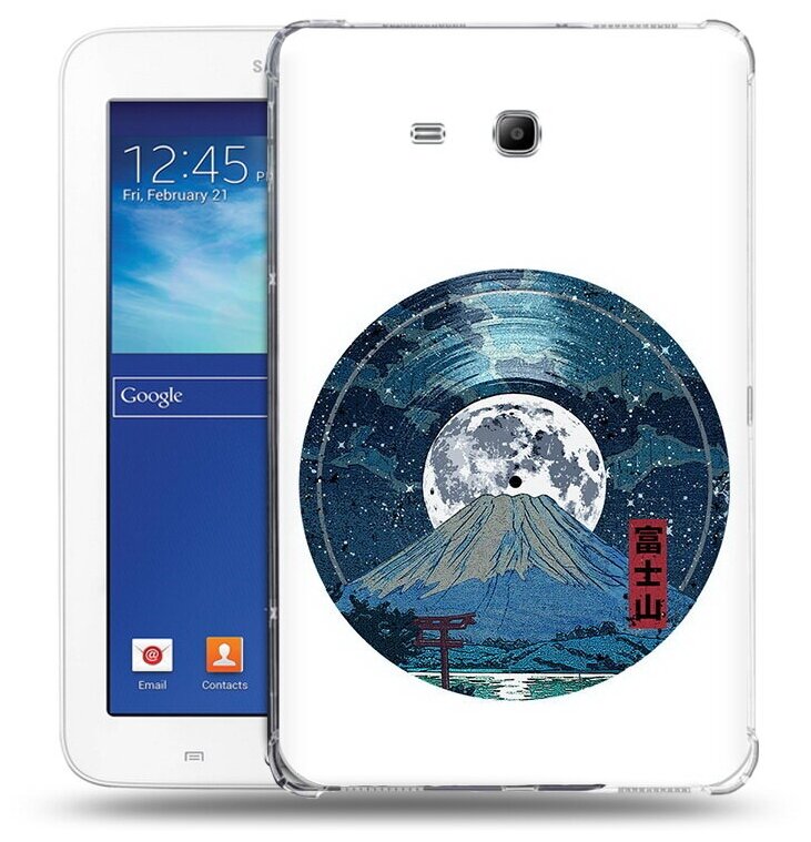 Чехол задняя-панель-накладка-бампер MyPads нарисованная виниловая гора с луной для Samsung Galaxy Tab 3 Lite 7.0 SM-T110/T111 противоударный