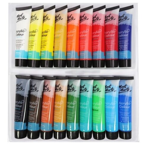 Акриловые краски/набор для рисования 18 цветов по 36мл художественные профессиональные в тубах для начинающих и опытных художников, Premium Австралия