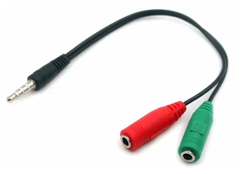 Аудио переходник на микрофон и наушники 3.5мм (AUX сплиттер) / адаптер 2 x Jack 3.5mm на 4-pin