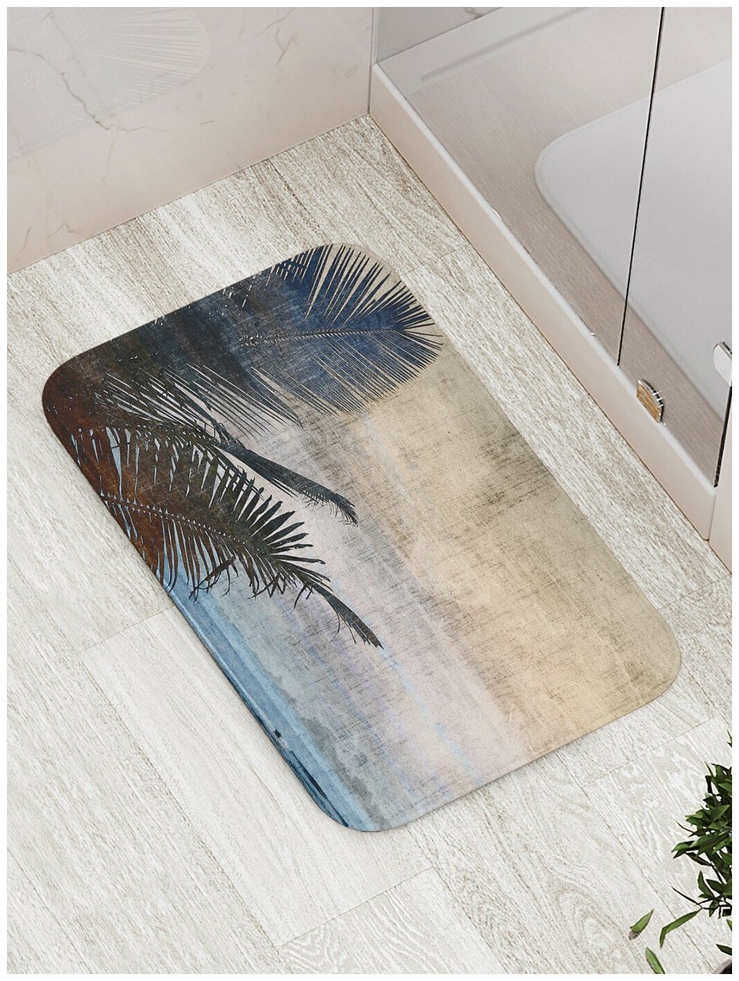 Коврик JoyArty противоскользящий "Туманные тропики" для ванной, сауны, бассейна, 77х52 см