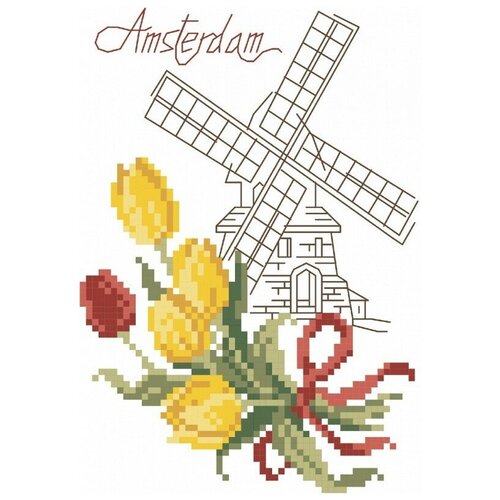 Набор для вышивания Матренин Посад Амстердам Набор для вышивания крестом, (20х22 см)-размер канвы, (10х14 см)-размер готовой работы