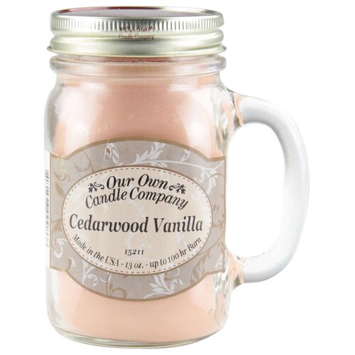 Our Own Candle Company / Свеча большая в стеклянной банке Ваниль и кедр Cedarwood Vanilla