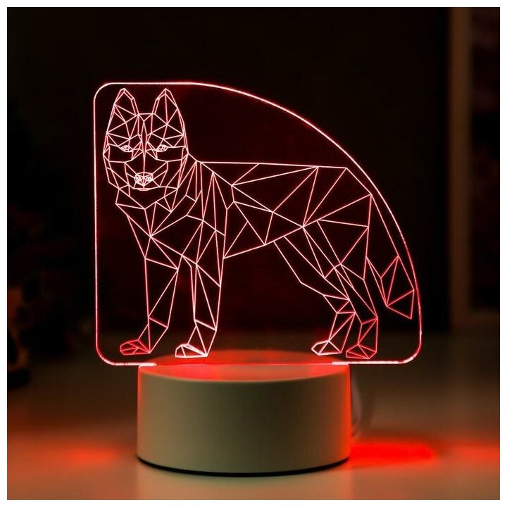 Светильник "Волк" LED RGB от сети 9,5х14,5х17 см - фотография № 3
