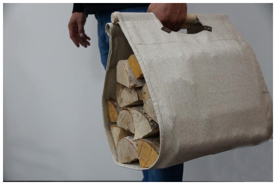 Переноска для дров VUOKSA-WOOD сумка переноска для дров из льна - фотография № 3