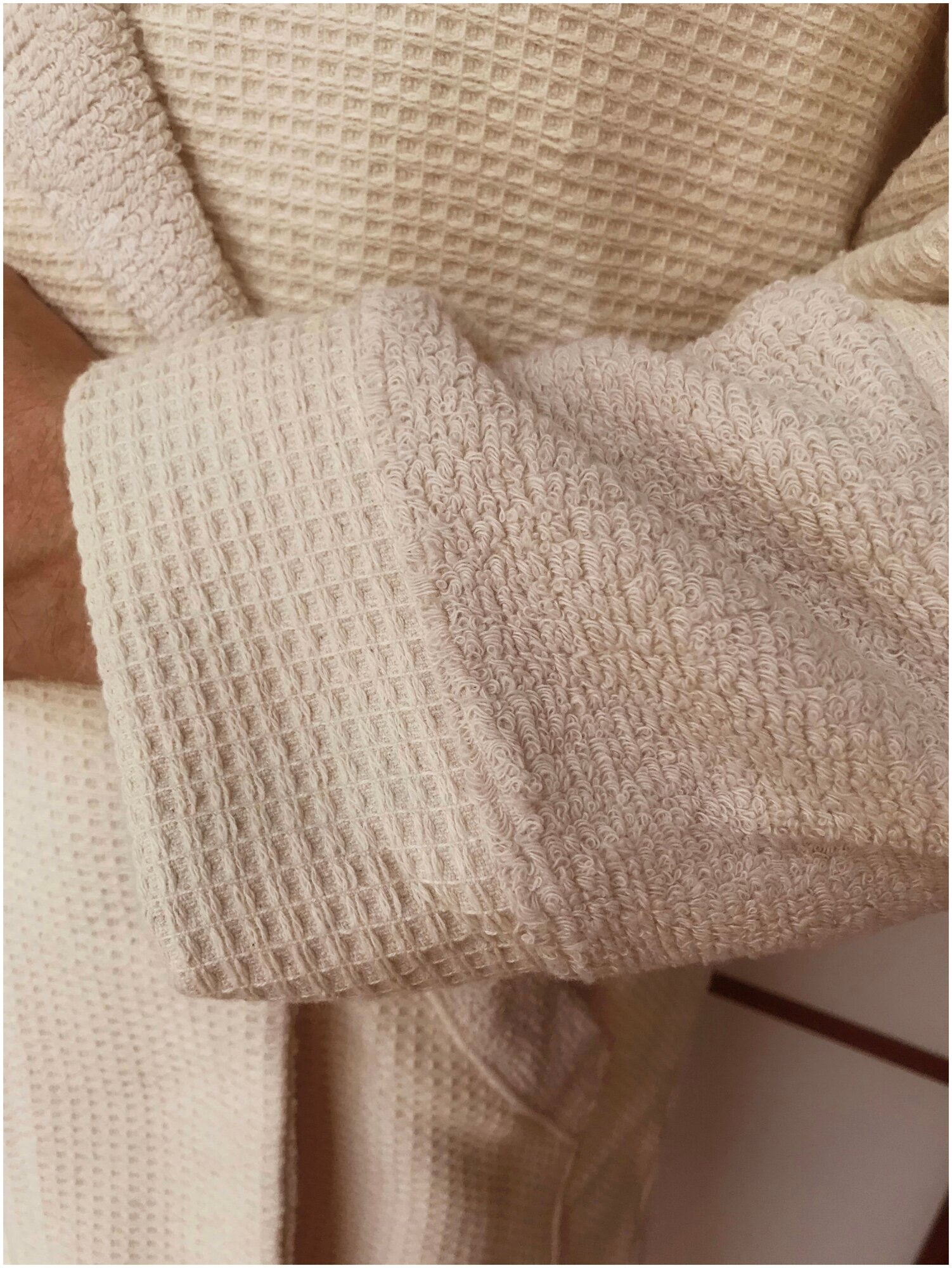 Мужской махровый халат + 2 полотенца Cream, ZARIN HOME, набор, подарок мужчине. Подарок на 23 февраля. - фотография № 6