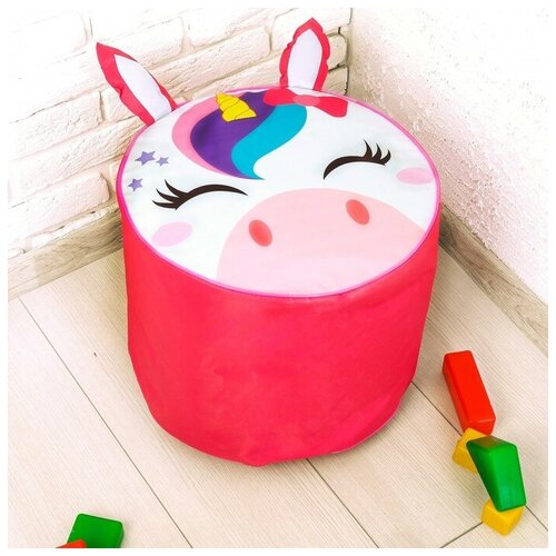 фото Zabiaka мягкая игрушка-пуфик «единорог», 40 × 40 см, цвет розовый