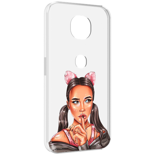 Чехол MyPads девушка-тихо женский для Motorola Moto G5S (XT1799-2) задняя-панель-накладка-бампер