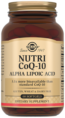 Коэнзим Solgar Nutri CoQ-10 с альфа-липоевой кислотой 60 капсул