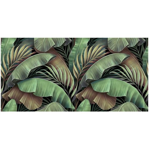 Фотообои Уютная стена Бесподобные банановые и пальмовые листья 540х270 см Бесшовные Премиум (единым полотном)