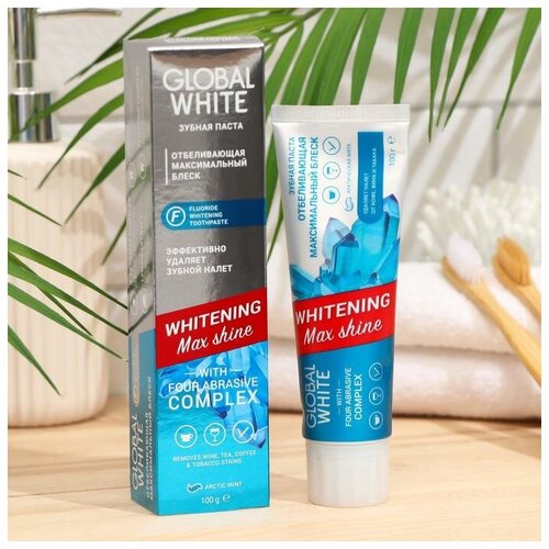 Global White Зубная паста Global White Max Shine отбеливающая, 100 г