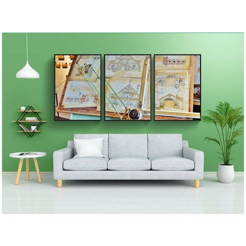 фото Набор модулных постеров для интерьера "доска для рисования, планирование, разработка" 60x90 см. в тубусе, без рамки lotsprints