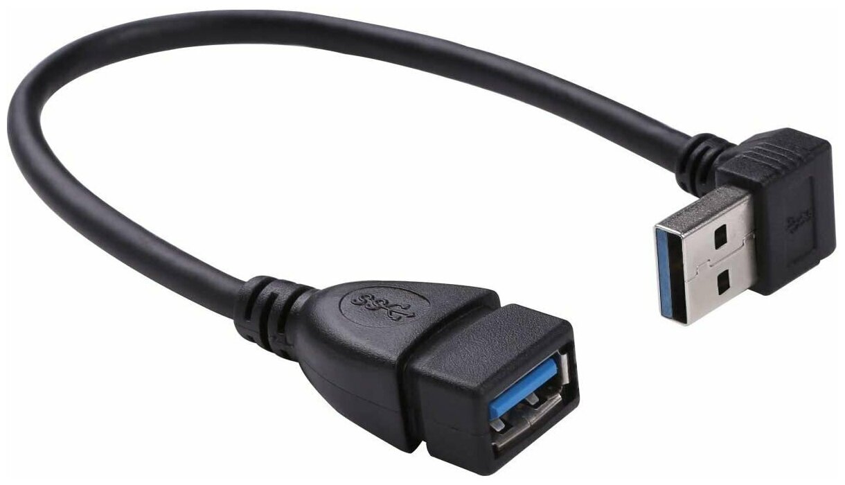 Кабель адаптер угловой USB 3.0 M-F KS-is (KS-401O) левый