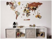 Карта мира на стену/ Карта мира/деревянная карта мира/карта мира из дерева/карта мира на стену/120х65см рус древесн.