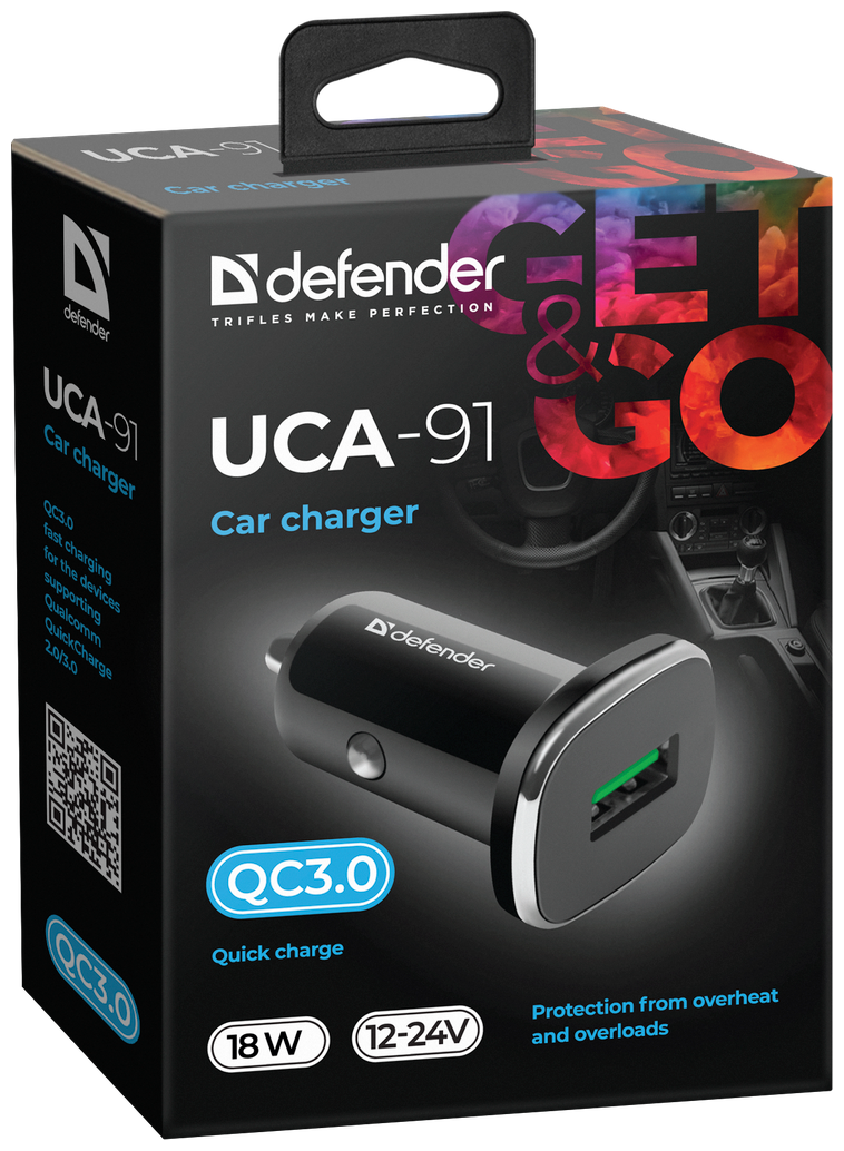 Автомобильное зарядное устройство DEFENDER UCA-91, USB-A, 3A, черный - фото №6