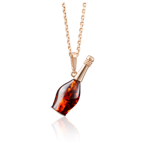 PLATINA jewelry Подвеска из красного золота с янтарем 03-2721-00-271-1110-46
