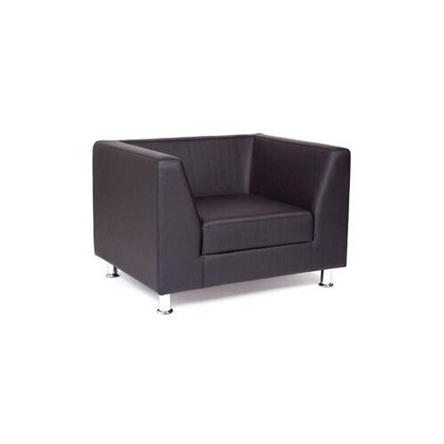 Диван кресло Евростиль Cube офисный, обивка: экокожа, цвет: черный