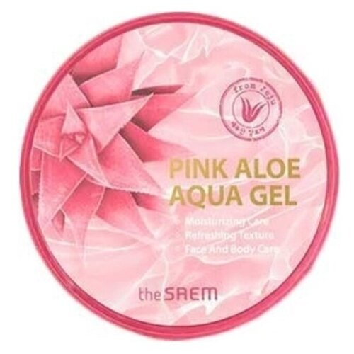 декоративный гель для волос лица и тела color gel holly professional pink 50 мл Успокаивающий гель для лица и тела с алоэ The Saem Pink Aloe Aqua Gel, 300 мл